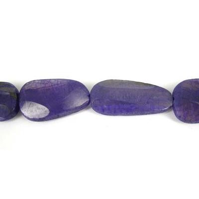 Agate Dyed Faceted Rough Oval nugget strand /Bead