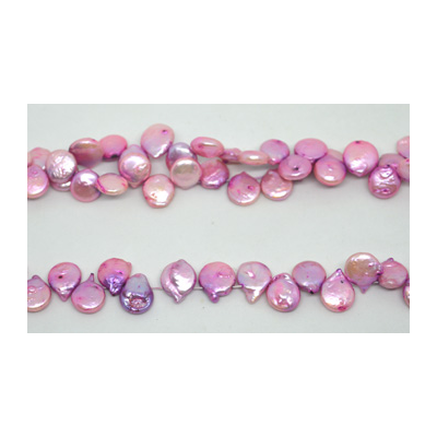 Fresh Water Pearl Purple T/Drill coin beads per strand 47Beads