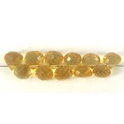 Citrine 7x6mm Faceted onion shape Bead