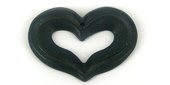 Black Stone pendant Heart 64x45mm-beads incl pearls-Beadthemup