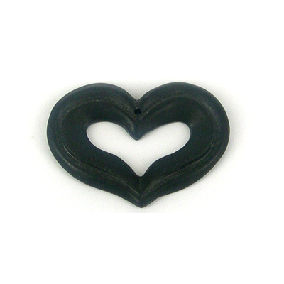 Black Stone pendant Heart 64x45mm