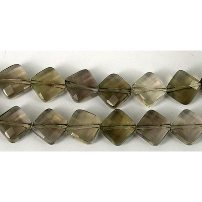 Smokey Quartz Faceted Diamond 12mm beads per strand 10 Bead