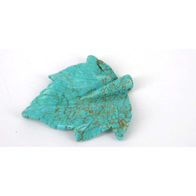 Dyed Howlite Carved Leaf 57mm T/Drill Bead