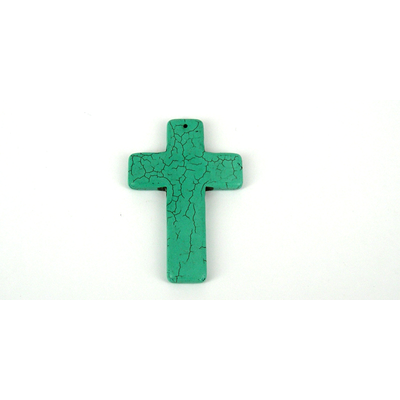 Dyed Howlite 90x60mm Cross pendant