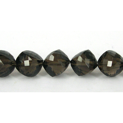 Smokey Quartz 10mm Faceted Side drill cube b