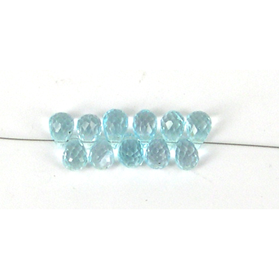 Blue Topaz 6x4mm Faceted T/Drill Briltte