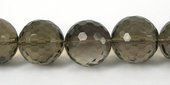 Smokey Quartz 20mm Faceted Round bead-beads incl pearls-Beadthemup