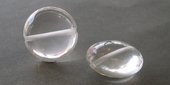 clear quartz Faceted  round Flat bead 25mm-beads incl pearls-Beadthemup