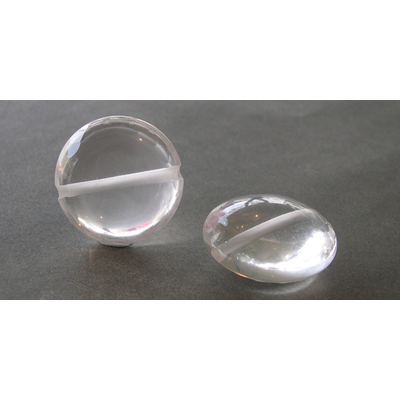 clear quartz Faceted  round Flat bead 25mm