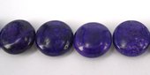 Howlite Dyed Round Flat 16mm Purple beads per strand 2-beads incl pearls-Beadthemup