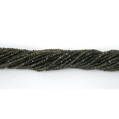 Smokey Quartz Faceted Rondel 3x2mm beads per strand 165Bead
