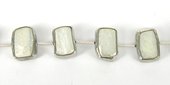 Sterling Silver & Fresh Water Pearl Coin Rectangle 15x10mm each-beads incl pearls-Beadthemup