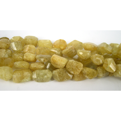 Aquamarine Yellow Faceted 13-10mm Nugget  bead each