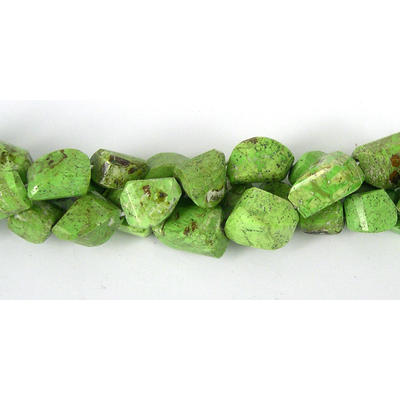 Gaspeite Faceted Nugget approx 14x10mm EACH BEAD