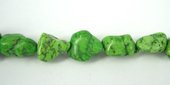 Howlite Dyed Nugget App.16x10mm Green/25-beads incl pearls-Beadthemup