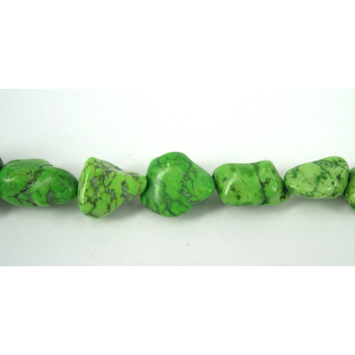 Howlite Dyed Nugget App.16x10mm Green/25