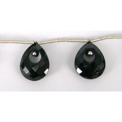 Garnet Black 12x14mm Teardrop Each