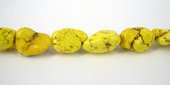 Howlite Dyed Nugget App.16x10mm Yellow/2-beads incl pearls-Beadthemup