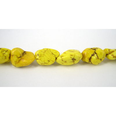Howlite Dyed Nugget App.16x10mm Yellow/2