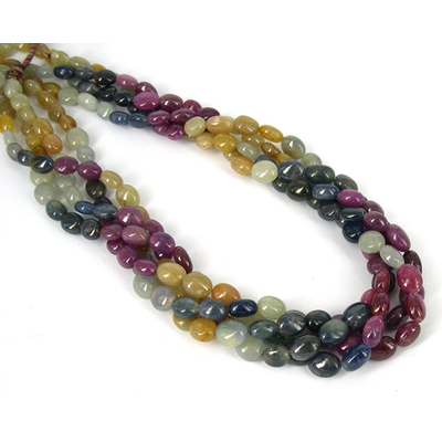 Sapphire Multi Colour Polished Mani beads per strand 48Beads