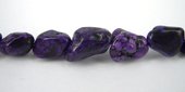 Howlite Dyed Nugget App.16x10mm Purple/2-beads incl pearls-Beadthemup