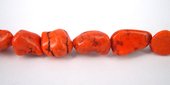 Howlite Dyed Nugget App.16x10mm Orng/25b-beads incl pearls-Beadthemup