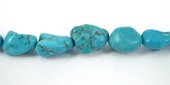 Howlite Dyed Nugget App.16x10mm Turq./25-beads incl pearls-Beadthemup
