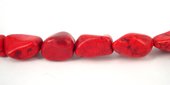 Howlite Dyed Nugget App.16x10mm Red/25Bead-beads incl pearls-Beadthemup