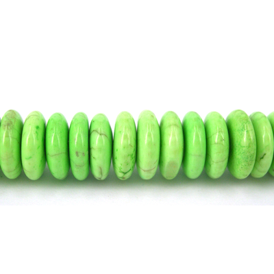 Howlite Dyed Rondel 10x3mm Green beads per strand 118