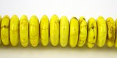 Howlite Dyed Rondel 10x3mm Yellow beads per strand 11-beads incl pearls-Beadthemup