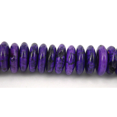 Howlite Dyed Rondel 10x3mm Purple beads per strand 11