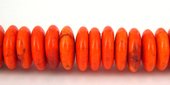 Howlite Dyed Rondel 10x3mm Orange beads per strand 11-beads incl pearls-Beadthemup