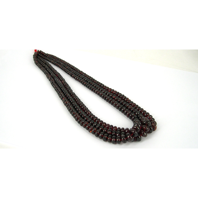 Garnet Polished Rondel Graduated strand