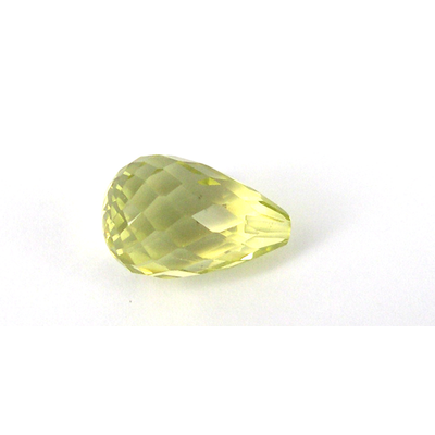 Lemon Quartz 10x15mm Faceted  Briolette Pair