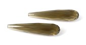 Smokey Quartz 8x35mm Fac Briolette Pair-beads incl pearls-Beadthemup