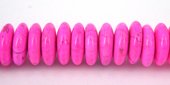 Howlite Dyed Rondel 10x3mm Hot Pink/118b-beads incl pearls-Beadthemup