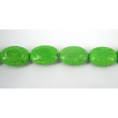 Howlite Dyed Oval Flat 13x18mm Green/22Bead