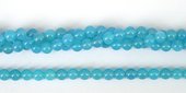 Chalcedony Sea Blue Polished Round 8mm/50-beads incl pearls-Beadthemup