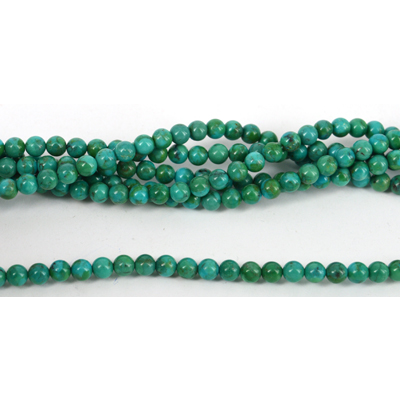 Turquoise Natural Polished Round 6mm beads per strand 65 Beads