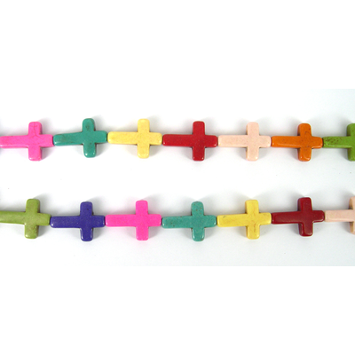 Howlite Recon.Cross 24x17mm Multi/17