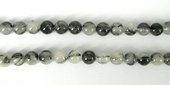 Black Rutile Quartz Polished Round 10mm/41Bead-beads incl pearls-Beadthemup
