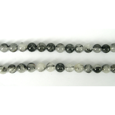 Black Rutile Quartz Polished Round 10mm/41Bead