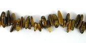 Tiger Eye Long Chip approx 11-20mm  95Bead-beads incl pearls-Beadthemup