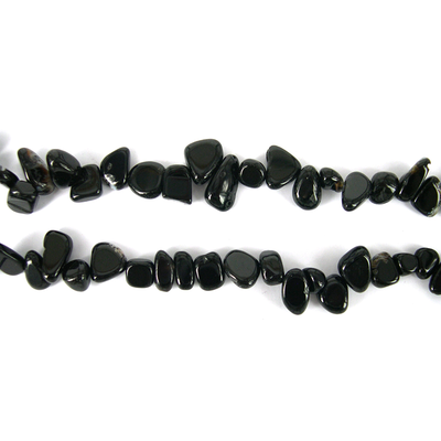 Black Agate T/drill nugget  14mm  52Beads