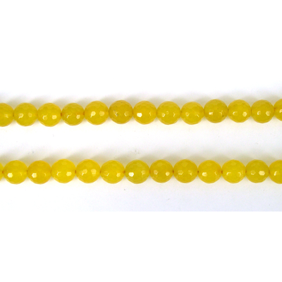 Agate Dyed Yellow Faceted Round 10mm/38Beads