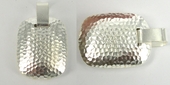LAST ONE Sterling Silver Pendant Oval beaten finish 38x56mm-findings-Beadthemup