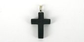 Black Agate Cross 18x25mm w/Bail Base me-beads incl pearls-Beadthemup