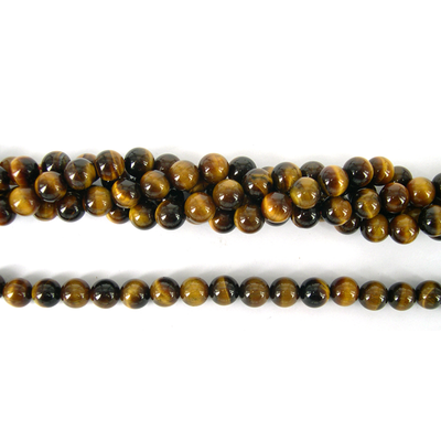 Tigereye Polished Round 8mm beads per strand 46Beads