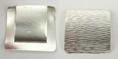 LAST ONES Sterling Silver Pendant Square Ripple finish curve-findings-Beadthemup