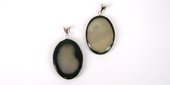 Agate/Base Pendant Oval 50mm incl bail-beads incl pearls-Beadthemup